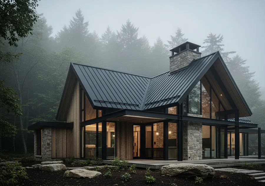 Modern house metal roof